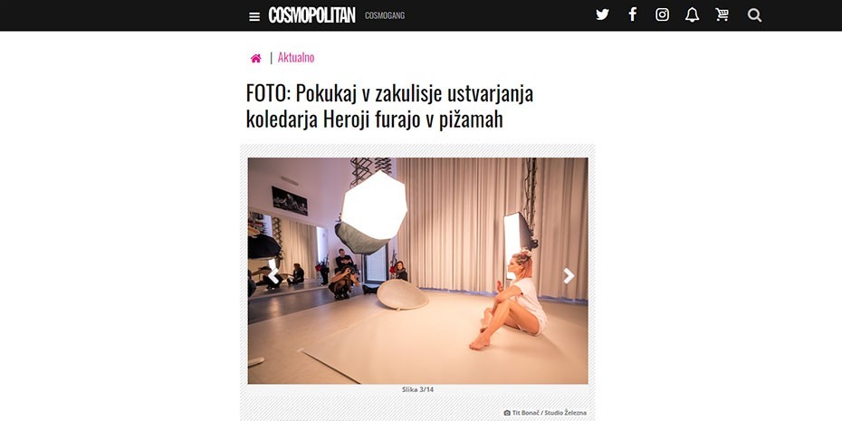 Cosmopolitan zakulisje Heroji furajo v pižamah
