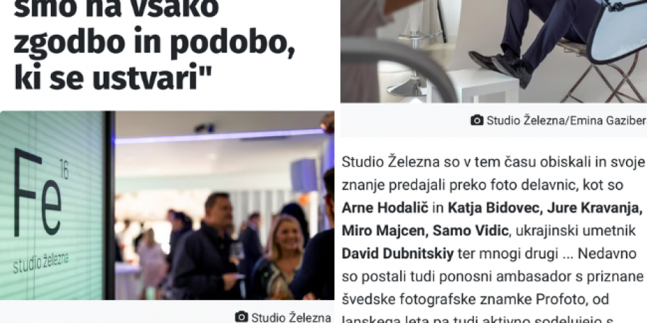 Studio Železna praznuje 5. obletnico: "Ponosni smo na vsako zgodbo in podobo, ki se ustvari"